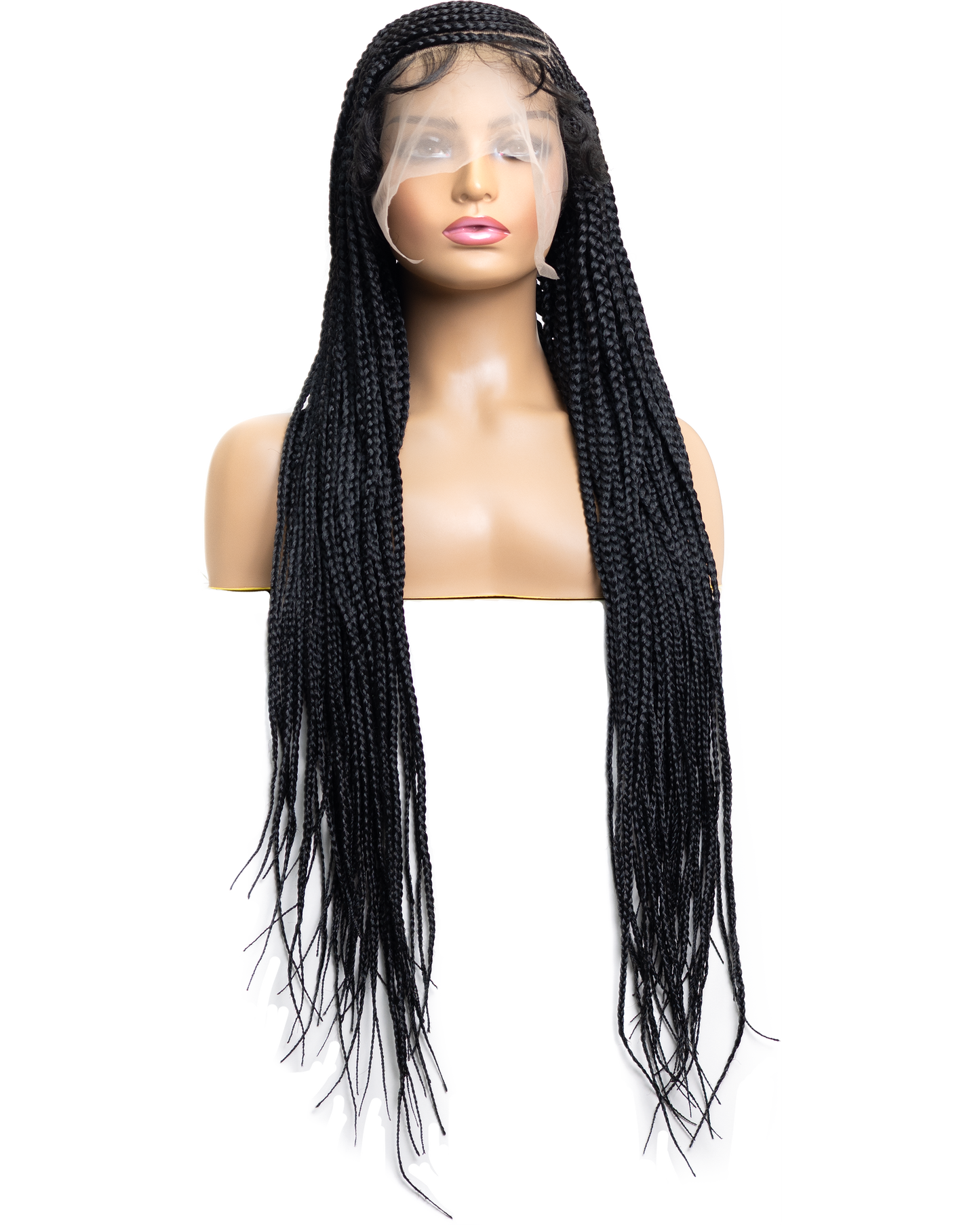 PIB 32" Single Full Lace Braid Wig- Cherry Yo Fulani Braid Wig for Black Women, Curly Hair Wig