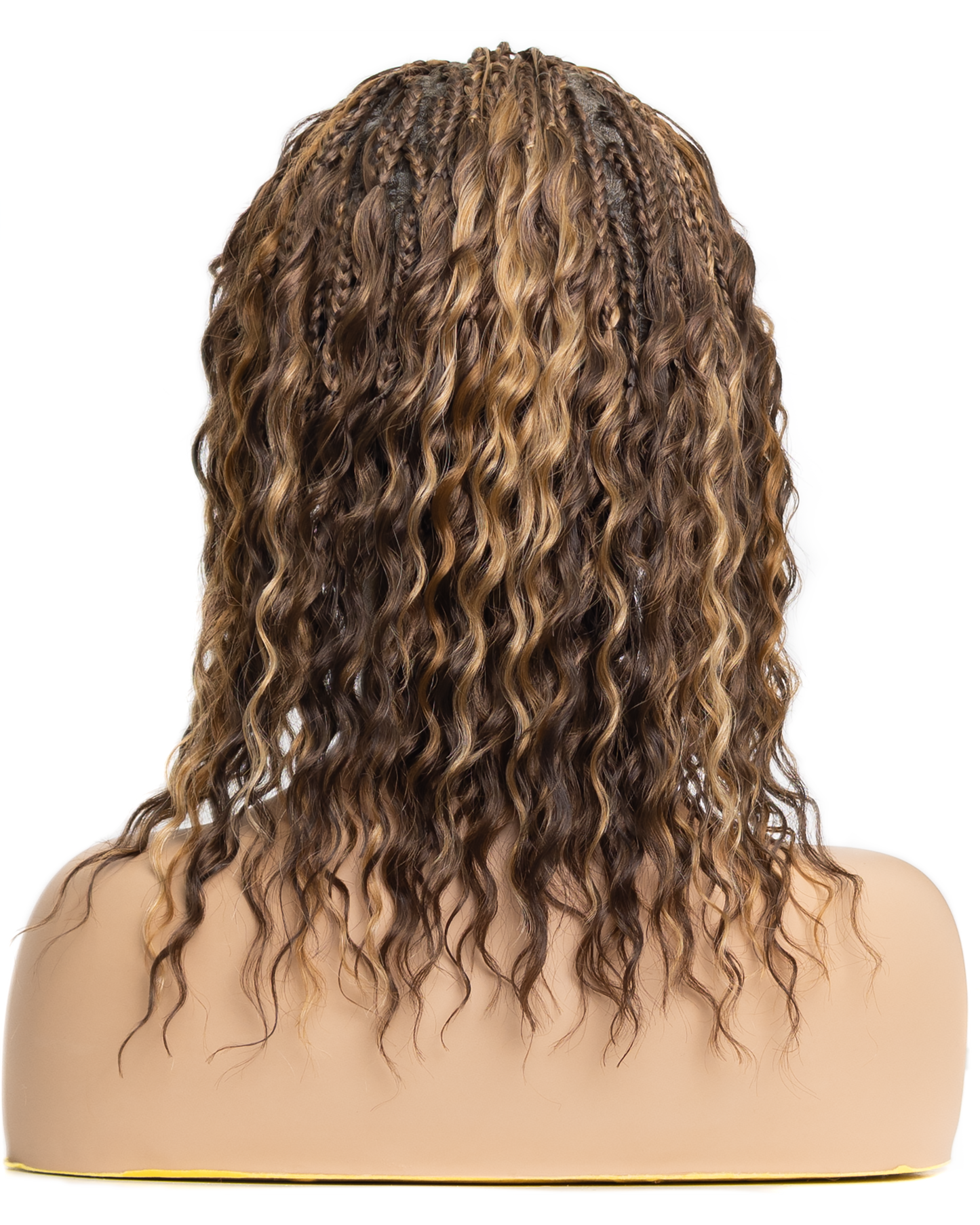PIB 12" Single Full Lace Braid Wig- Cherry Peruvian Wave Braid Wig for Black Women, Curly Hair Wig