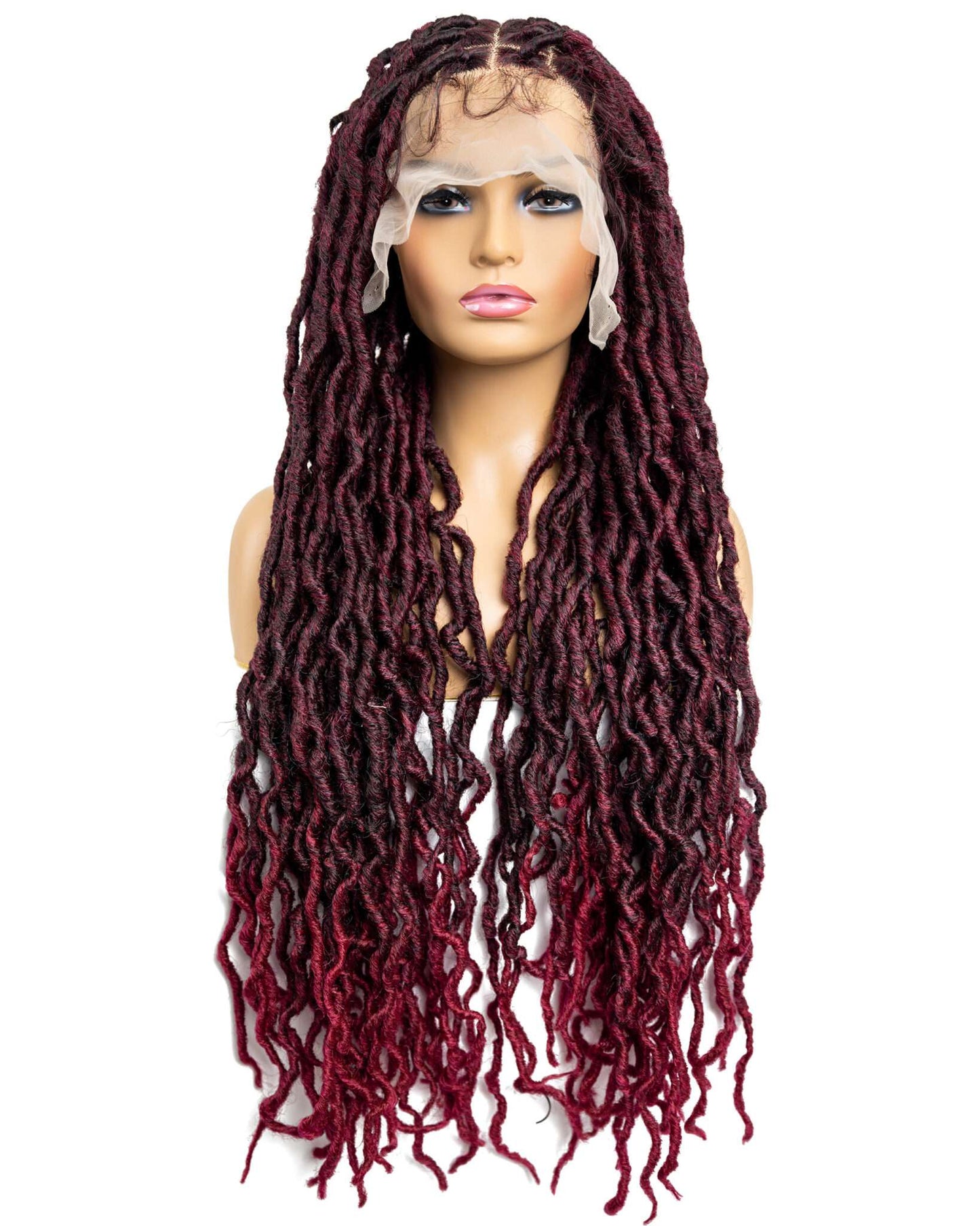 Knotless Loc Braided Full Lace Wig in natural color with HD transparent lace
