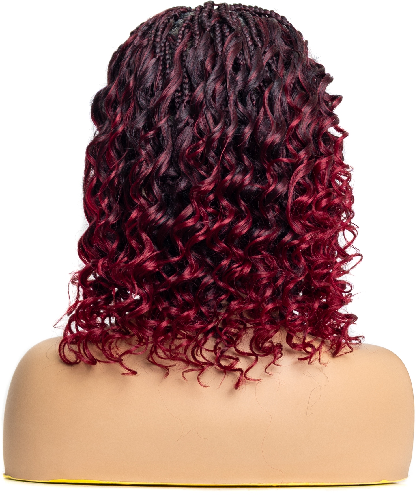 PIB 12" Single Full Lace Braid Wig- Cherry Deep Wave Braid Wig for Black Women, Curly Hair Wig