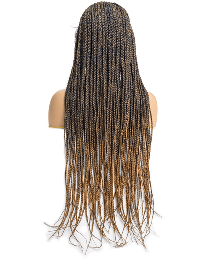 PIB 32" Single Full Lace Braid Wig- Cherry Yo Fulani Braid Wig for Black Women, Curly Hair Wig