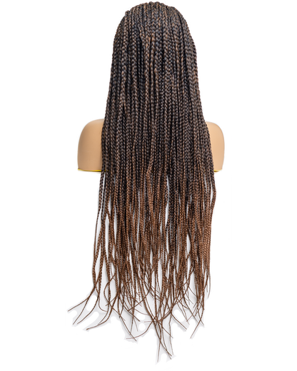 PIB 32" Single Full Lace Braid Wig- Cherry Yo Fulani Braid Wig for Black Women, Curly Hair Wig
