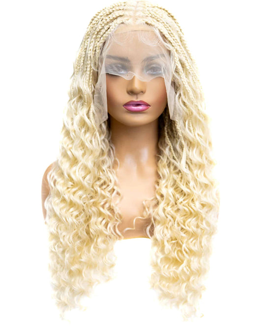 Knotless Micro Deep Wave Braid 24" Braided Full Lace Wig