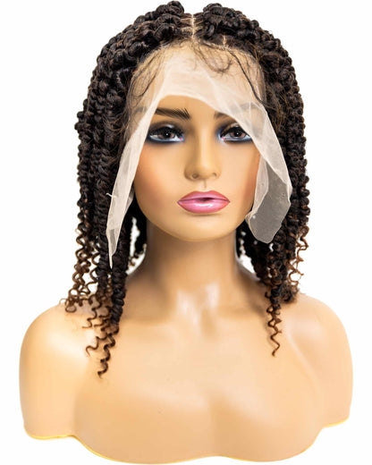 Knotless Passion Twist 12-inch Full Lace Wig in natural color with HD transparent lace